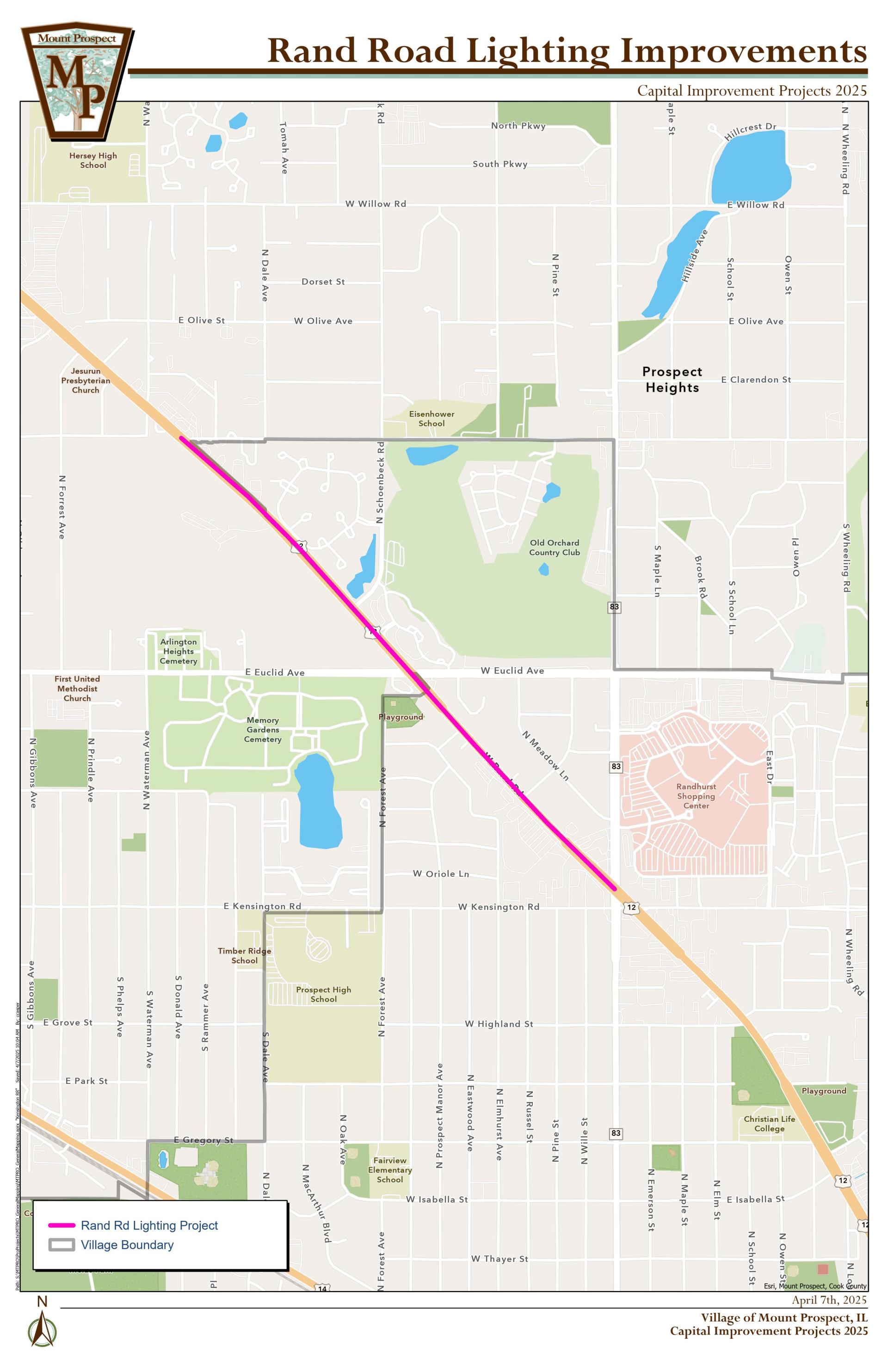 Rand Rd Lighting Improvements Map