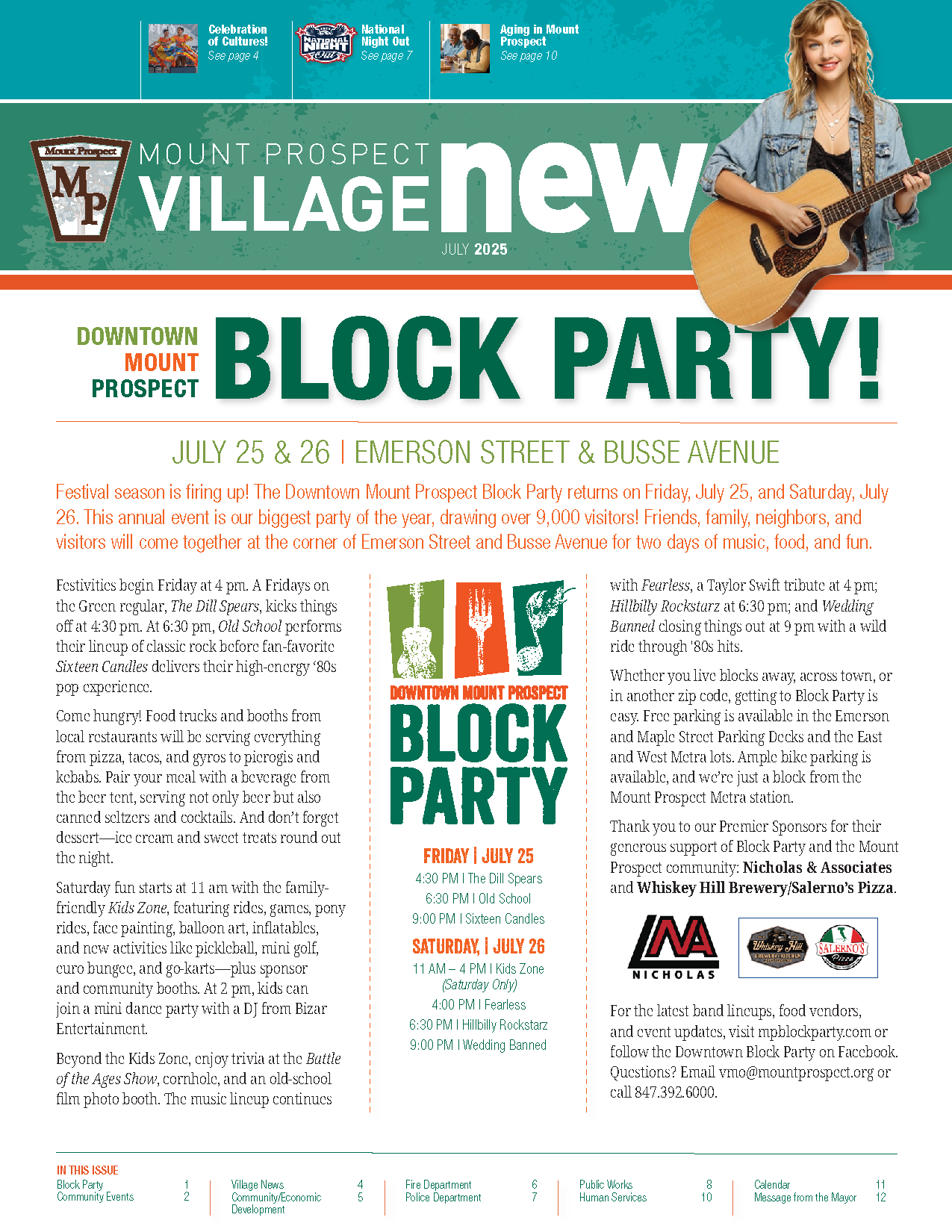 Cover from Village Newsletter July 2025