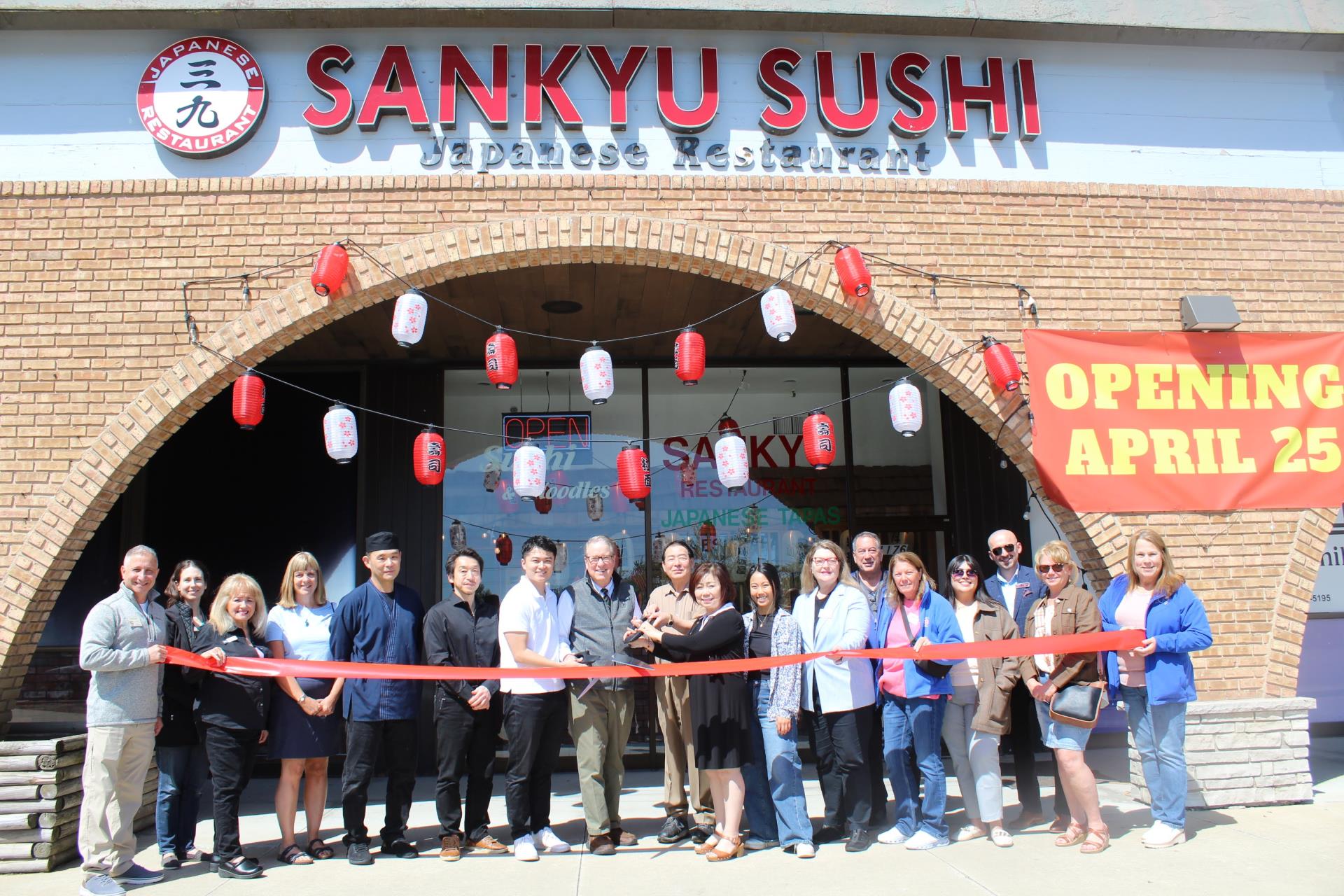 Sankyu Sushi ribbon cutting