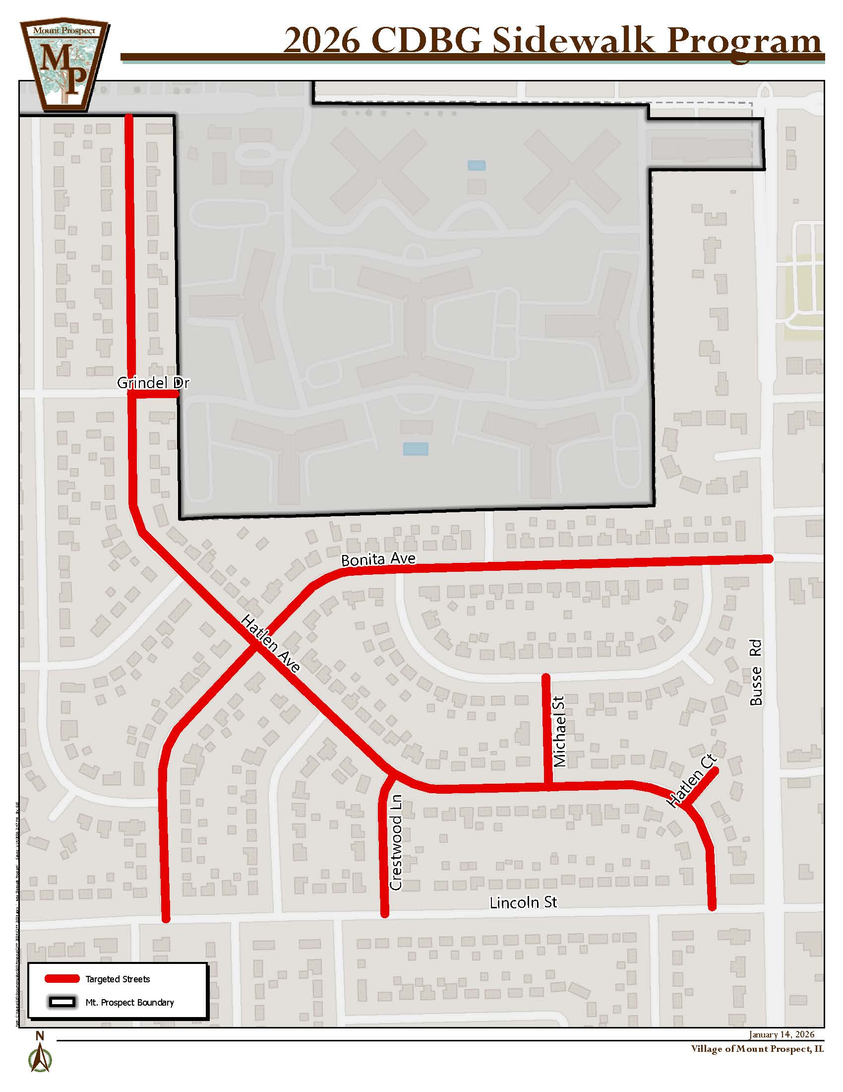 2026 CDBG Sidewalk Program Map